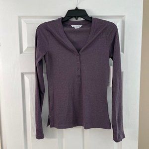 ATHLETA Uptempo Ribbed Henley Top - Size XS - NWT